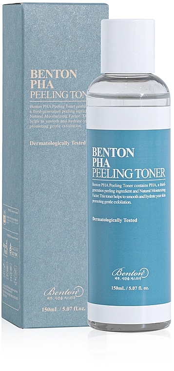 Złuszczający tonik do twarzy z kwasem laktobionowym - Benton PHA Peeling Toner 
