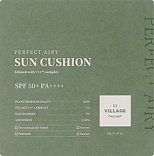 Cushion do twarzy z filtrem przeciwsłonecznym - Village 11 Factory Perfect Airy Sun Cushion SPF 50+ /PA + + + + — Zdjęcie N3