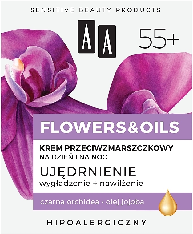 PRZECENA!  Przeciwzmarszczkowy krem ​​ujędrniający na dzień i na noc 55+ - AA Flowers & Oils Night And Day Cream * — Zdjęcie N1