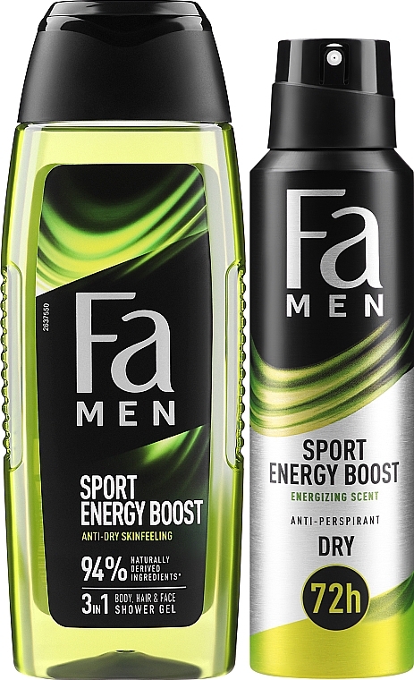 Zestaw - Fa Men Sport Energy Boost (deo/150ml + sh/gel/250ml)  — Zdjęcie N2