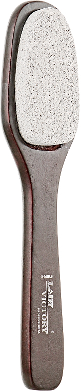 Pilnik pumeksowy do pedicure, S-FL4-44, na drewnianej podstawie, dwustronny, 22 cm - Lady Victory — Zdjęcie N1