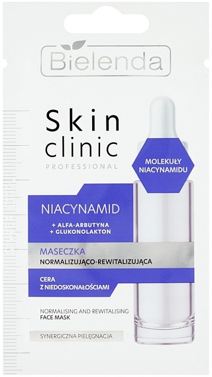 Normalizująco-rewitalizująca maska ​​do twarzy - Bielenda Skin Clinic Professional Niacynamid Mask — Zdjęcie N1