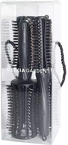 Zestaw szczotek do włosów, 4 szt - Olivia Garden Fingerbrush Round Bag — Zdjęcie N1