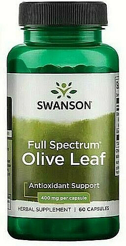 Suplement diety Liście oliwne, 400 mg - Swanson Full Spectrum Olive Leaf — Zdjęcie N1