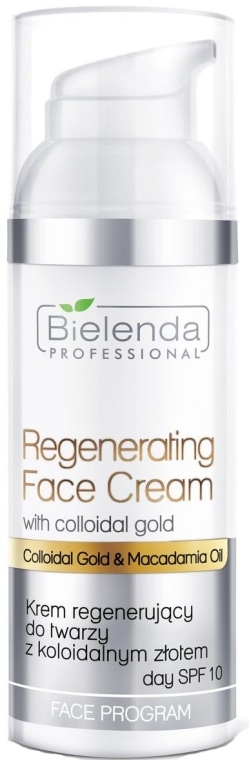Krem regenerujący do twarzy z koloidalnym złotem SPF 10 - Bielenda Professional Regenerating Face Cream