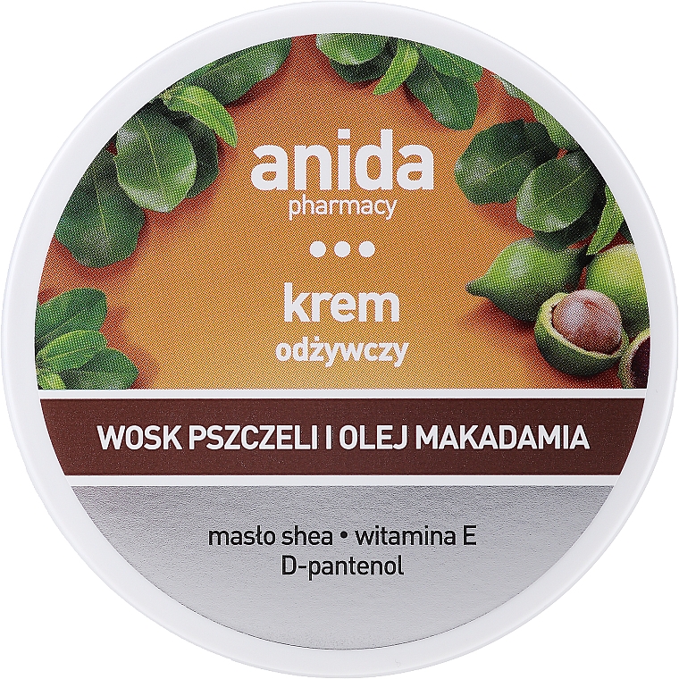 Odżywczy krem Wosk pszczeli i olej makadamia - Anida