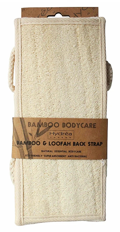 Myjka do pleców z bambusem i loofah - Hydrea London Bamboo & Loofah Exfoliating Back Strap — Zdjęcie N3