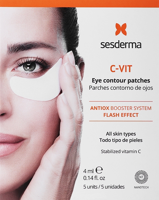Przeciwstarzeniowe płatki pod oczy - SesDerma Laboratories C-Vit Eye Contour Patches — Zdjęcie N1