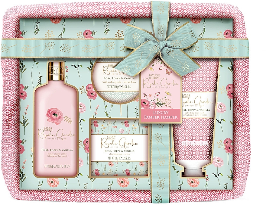 Zestaw, 5 produktów - Baylis & Harding Royale Garden Rose, Poppy & Vanilla Luxury Pamper Hamper Gift Set — Zdjęcie N1