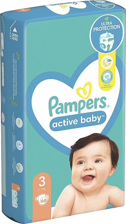 Pampers Active Baby 3 pieluchy (6-10 kg), 66 szt. - Pampers — Zdjęcie N11