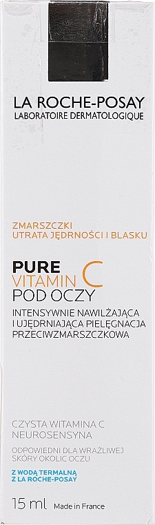 PRZECENA! Pod oczy intensywnie nawilżająca i ujędrniająca pielęgnacja przeciwzmarszczkowa z czystą witaminą C - La Roche-Posay Pure Vitamin C Eyes * — Zdjęcie N2