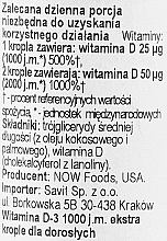 Witamina D-3 na zdrowe kości - Now Foods Liquid Vitamin D3 Extra Strenght 1000 IU — Zdjęcie N3