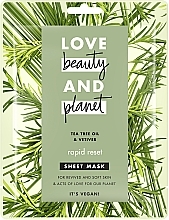 Kup Maseczka w płachcie do twarzy Drzewo herbaciane i wetyweria - Love Beauty & Planet Tea Tree & Vetiver Sheet Mask