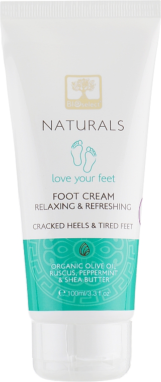 Relaksujący i odświeżający krem do stóp z aloesem i miętą pieprzową - BIOselect Naturals Foot Cream — Zdjęcie N1