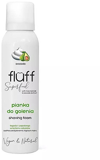 Pianka do golenia z awokado i niacynamidami - Fluff Superfood Shaving Foam — Zdjęcie N1