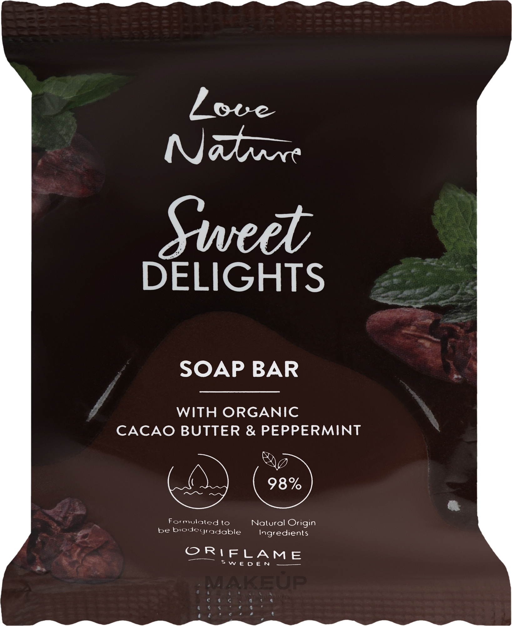 Mydło z organicznym masłem kakaowym i miętą - Oriflame Love Nature Sweet Delights Soap Bar — Zdjęcie 75 g