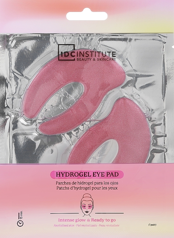 Hydrożelowe plastry na skórę wokół oczu z brokatem - IDC Institute C Shaped Glitter Hydrogel Eye Pad Pink  — Zdjęcie N1