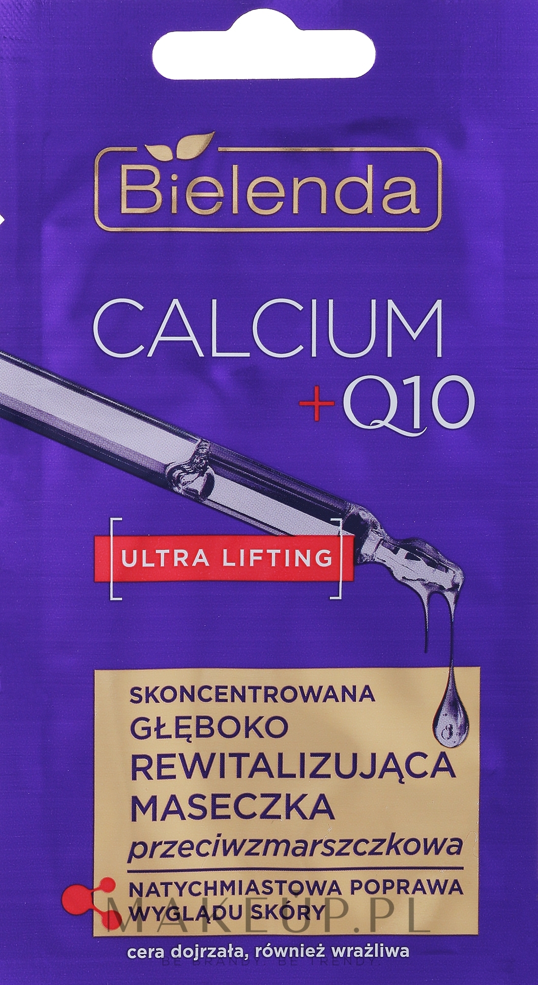 Skoncentrowana głęboko rewitalizująca maseczka przeciwzmarszczkowa - Bielenda Calcium + Q10 — Zdjęcie 8 g