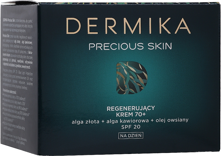 Regenerujący krem do twarzy na dzień 70+ - Dermika Precious Skin SPF20 — Zdjęcie N1