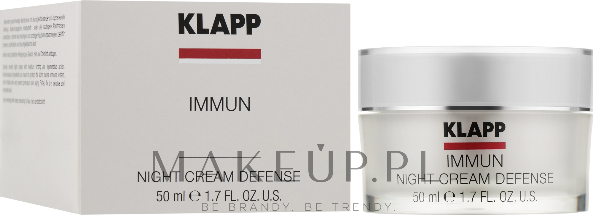 Pielęgnacyjny krem do twarzy na noc - Klapp Immun Night Cream Defense — Zdjęcie 50 ml
