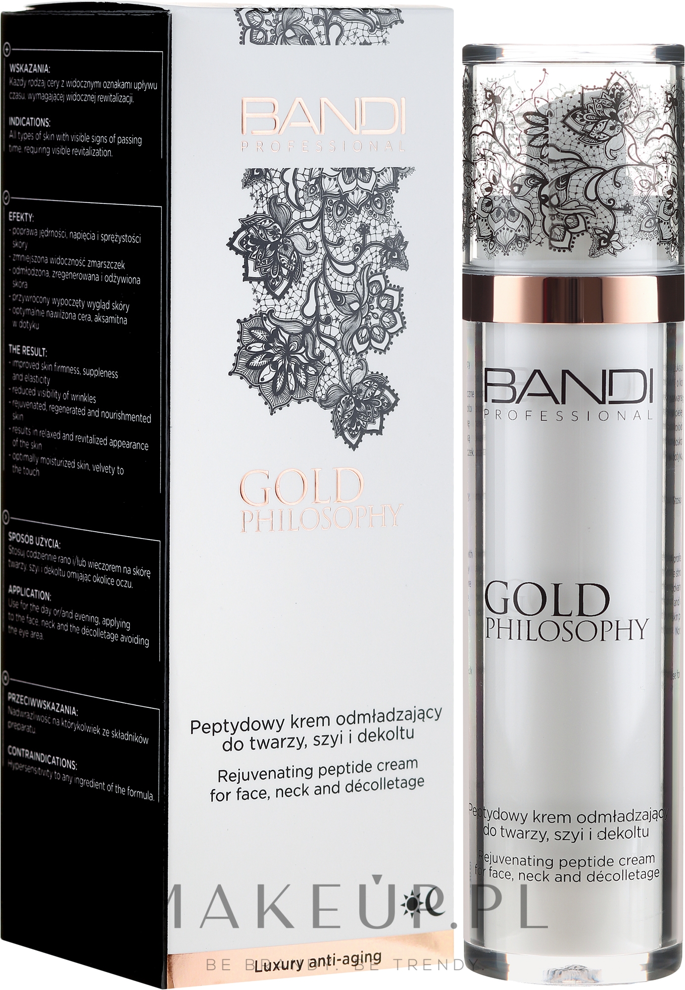 Peptydowy krem do twarzy, szyi i dekoltu - Bandi Professional Gold Philosophy  — Zdjęcie 50 ml