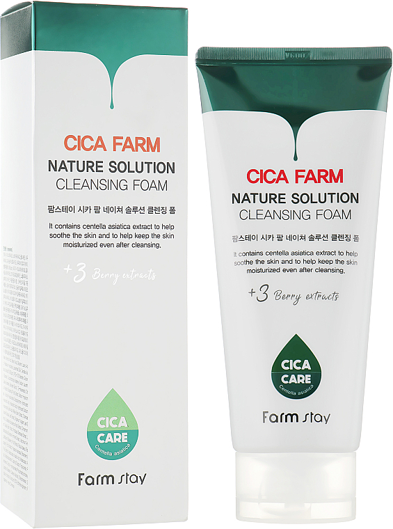 Głęboko oczyszczająca pianka myjąca do twarzy - FarmStay Cica Farm Nature Solution Cleansing Foam