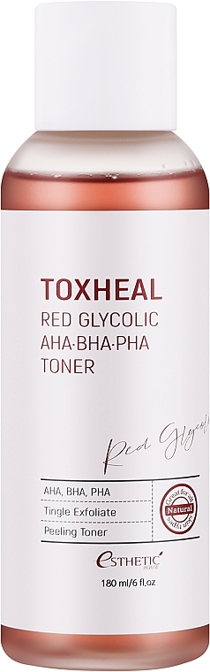 Tonik złuszczający z kwasem glikolowym - Esthetic House Toxheal Red Glycolic AHA-BHA-PHA Toner — Zdjęcie N1