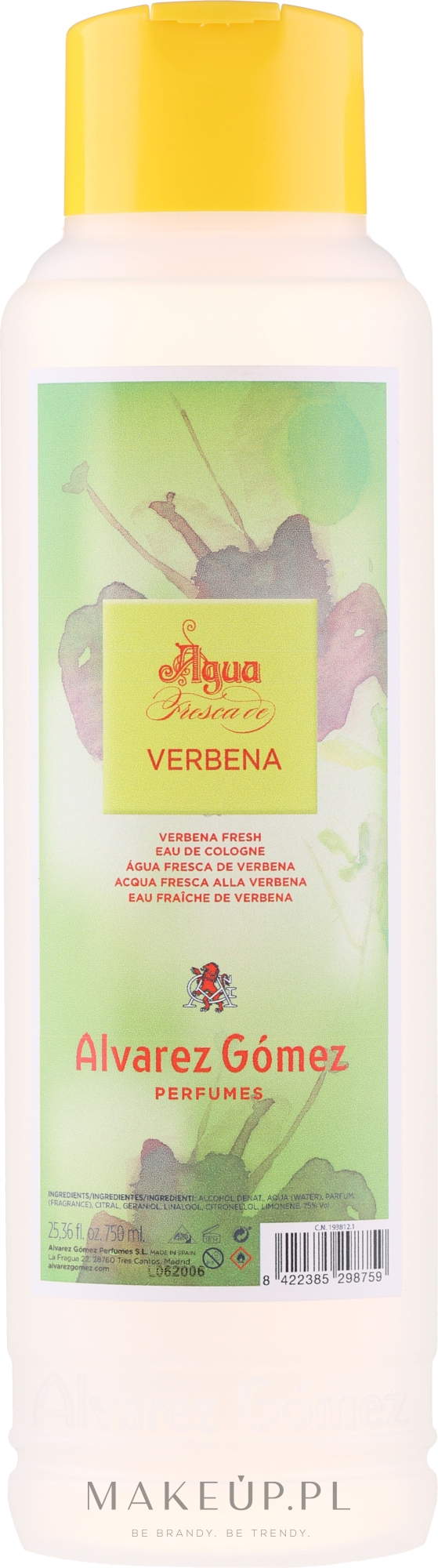 Alvarez Gomez Agua Fresca De Verbena - Woda kolońska — Zdjęcie 750 ml