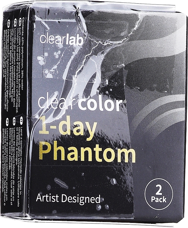 PRZECENA! Jednodniowe kolorowe soczewki kontaktowe Black Out, 2 sztuki - Clearlab ClearColor 1-Day Phantom * — Zdjęcie N4