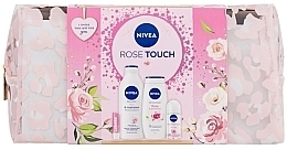 Zestaw - NIVEA Rose Touch (lip/balm/4.8g + sh/gel/250ml + deo/50ml + lot/400 + bag) — Zdjęcie N1