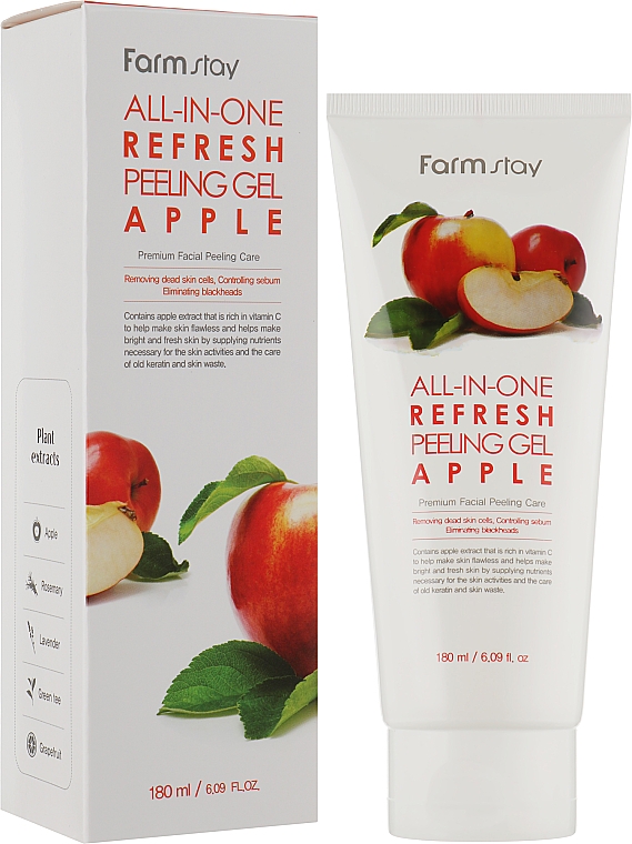 Jabłkowy peeling do twarzy - FarmStay All-In-One Whitening Peeling Gel Cream Apple — Zdjęcie N2