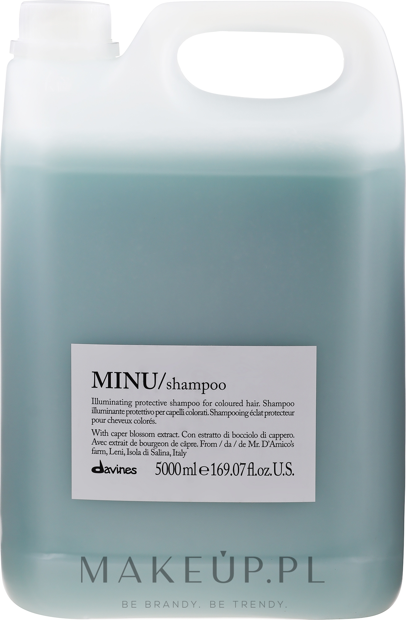 Rozświetlający i ochronny szampon do włosów farbowanych - Davines Minu Shampoo — Zdjęcie 5000 ml