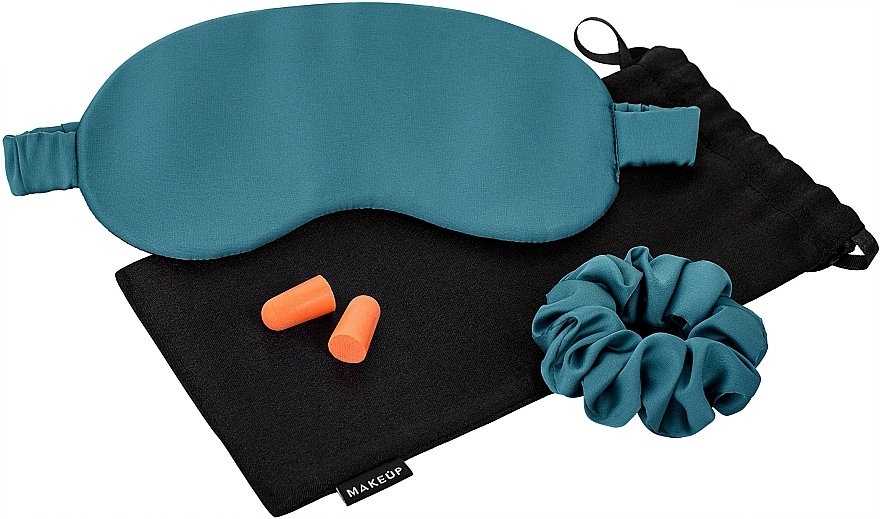 Szmaragdowy zestaw do spania w pudełku prezentowym Relax Time - MAKEUP Gift Set Green Sleep Mask, Scrunchie, Ear Plugs