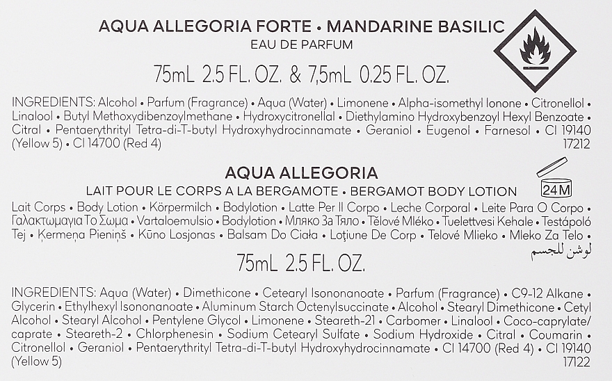 Zestaw (edp 75 ml + b/lot 75 ml + edp 7.5 ml ) - Guerlain Aqua Allegoria Forte Mandarine Basilic — Zdjęcie N3