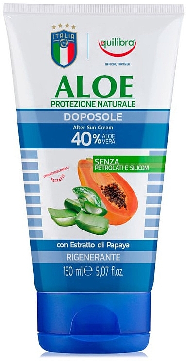 Regenerujący żel po opalaniu z ekstraktem z aloesu i papai - Equilibra Sun Aloe Gel After Sun  — Zdjęcie N1