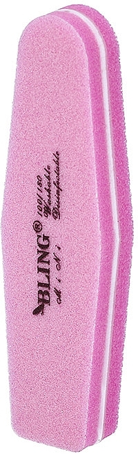 Minipilnik do paznokci Trapez, 100/180, 9 cm, różowy - Bling — Zdjęcie N1