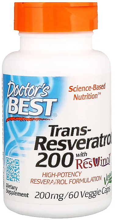 Trans-resweratrol w kapsułkach - Doctor's Best Trans-Resveratrol 200 with Resvinol 200 mg — Zdjęcie N1