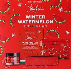 Kup Zestaw - Revolution Skincare Jake-Jamie Winter Watermelon Colection (f/mask/50ml + f/mask/3pcs + headband/1pc + wash/cloths/3pcs)