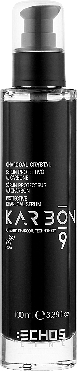Ochronne serum do włosów z węglem aktywnym - Echosline 9 Charcoal Crystal — Zdjęcie N1
