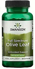 Suplement diety Liście oliwne, 400 mg - Swanson Full Spectrum Olive Leaf — Zdjęcie N1