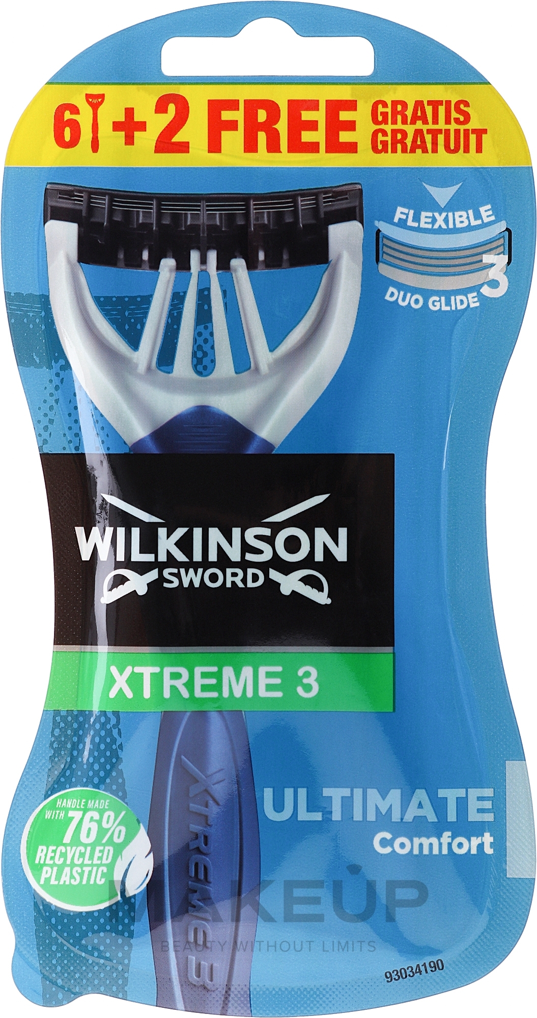 Maszynki jednorazowe, 6+2 szt. - Wilkinson Sword Xtreme 3 Ultimate Comfort — Zdjęcie 8 szt.