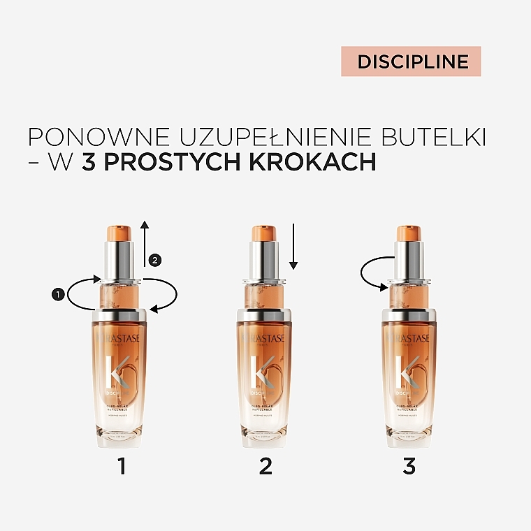 Olej do niesfornych i puszących się włosów - Kerastase Discipline Oleo-Relax Control-in-motion Oil Refillable (jednostka zamienna) — Zdjęcie N4