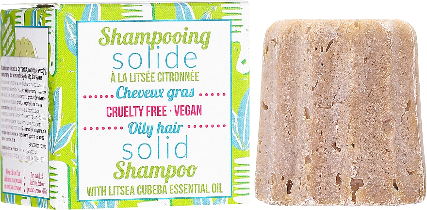 Szampon w kostce do włosów tłustych z Werbeną - Lamazuna Solid Shampoo For Oily Hair With Litsea Cubeba — Zdjęcie N1