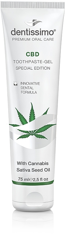 Pasta do zębów-żel z olejem z nasion konopi - Dentissimo CBD Toothpaste-Gel Special Edition with Cannabis Sativa Seed Oil