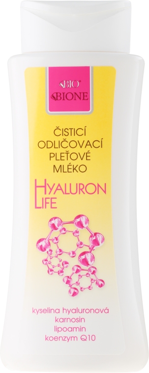 Oczyszczające mleczko do twarzy z kwasem hialuronowym - Bione Cosmetics Hyaluron Life Cleansing Make-Up Removal — Zdjęcie N1