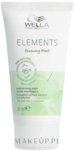 Nawilżająca maska regenerująca do wszystkich rodzajów włosów - Wella Professionals Elements Renewing Mask — Zdjęcie 30 ml