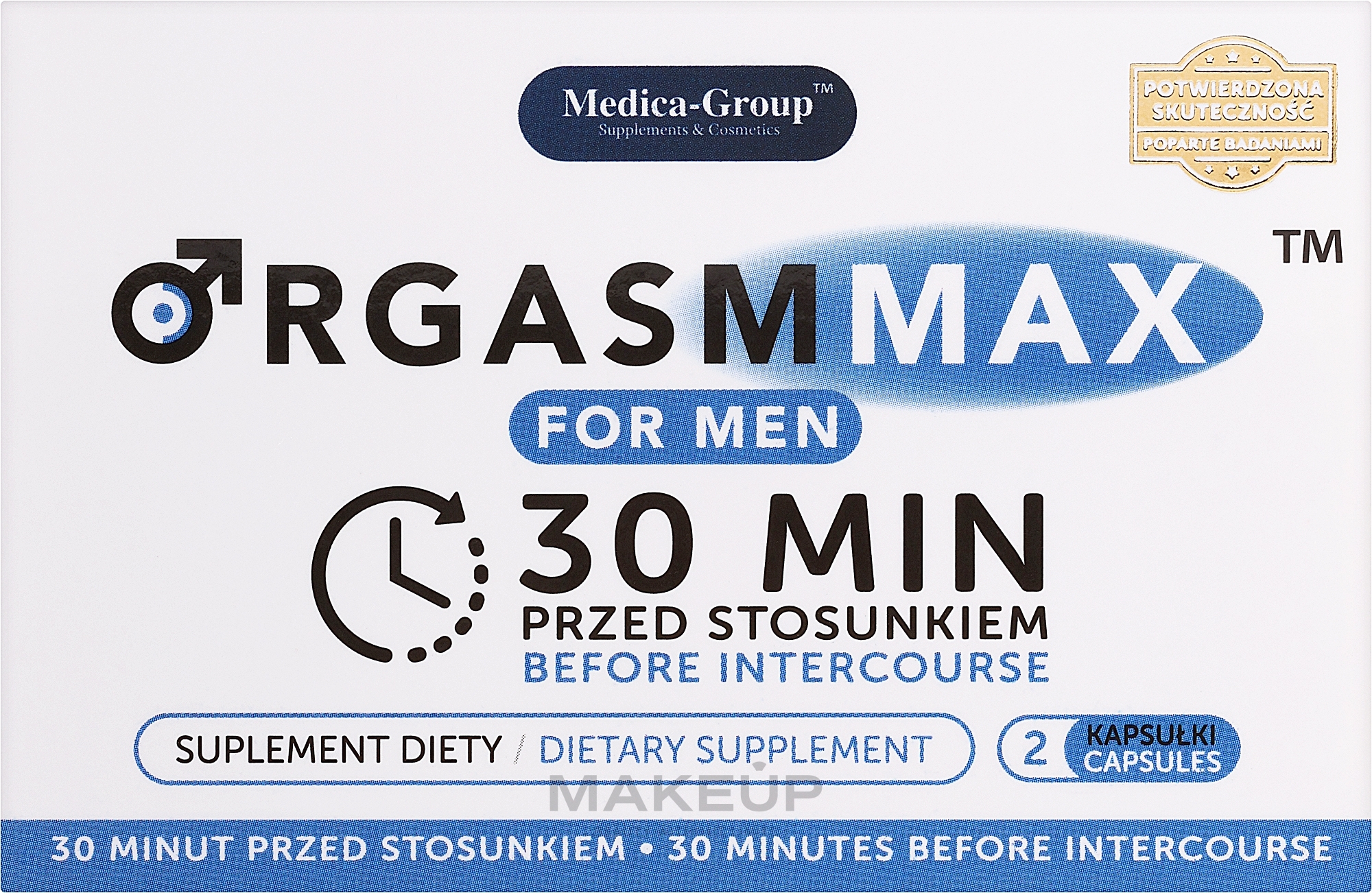 Suplement diety na szybką, mocną, długą i erekcję - Medica-Group Orgasm Max For Men — Zdjęcie 2 szt.