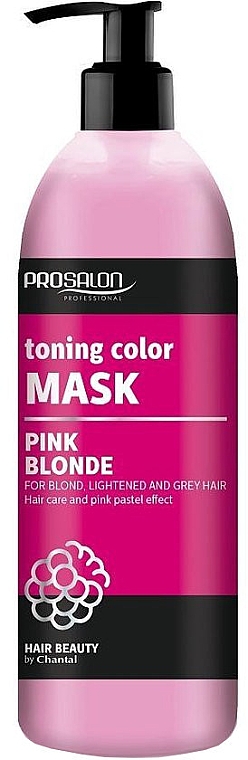 PRZECENA! Odżywcza maska do włosów blond, rozjaśnianych i siwych - Prosalon Toning Color Mask Pink Blonde * — Zdjęcie N1