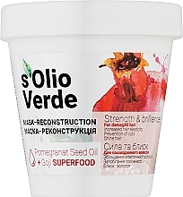Maska odbudowująca do włosów zniszczonych - Solio Verde Pomegranat Speed Oil Mask-Reconstruction — Zdjęcie N1