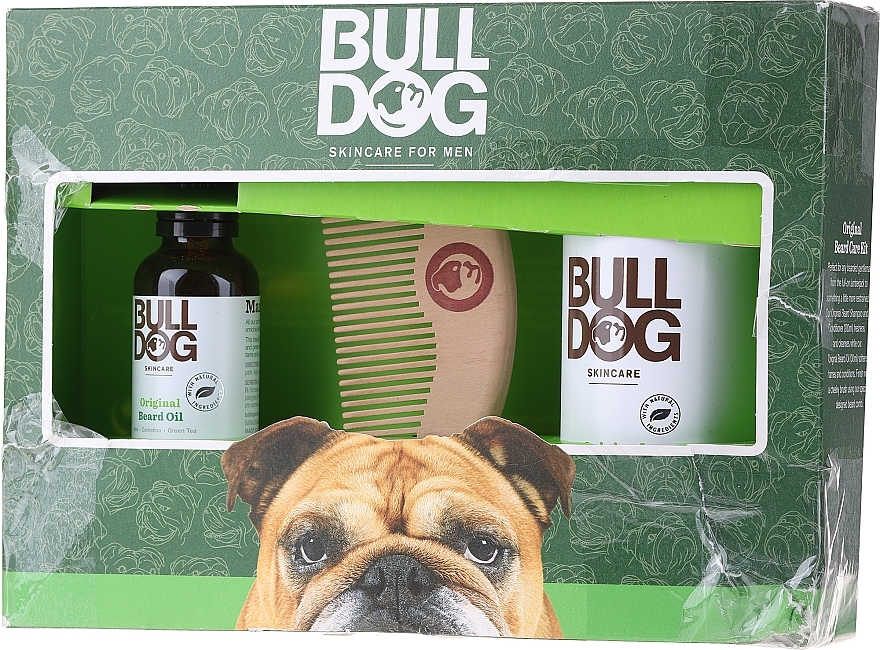 PRZECENA! Zestaw - Bulldog Skincare Original Beard Care Kit (bearg/shmp/200ml + bearg/oil/30ml + comb) * — Zdjęcie N1